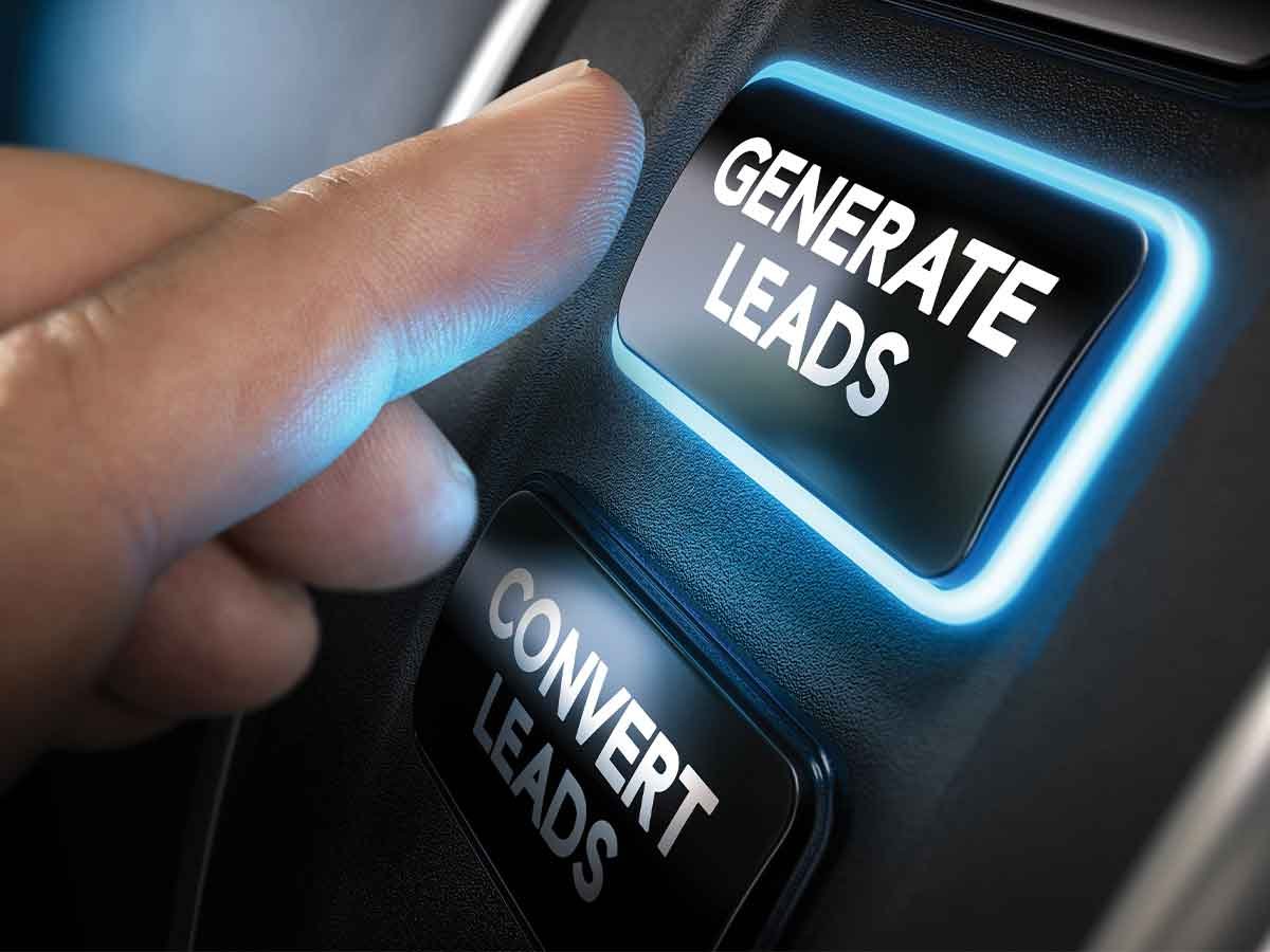 Finger pressing generate leads button